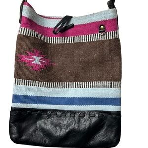 RAJ SOUTHWESTERN WOVEN Crossbody Women’s Bag Purse Satchel leather cotton lined